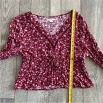 Aeropostale  Size Medium Red Floral Bohemian Style Top. Photo 4