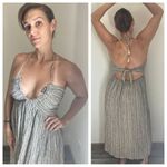 Prómesa Promesa Halter Midi Dress Black Cream Back Tie Boho Vacation Photo 1