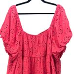 Torrid  Womens Blouse Size 4X Pink Eyelet Short‎ Sleeve Empire Waist Milkmaid Top Photo 2