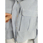 ZARA  Blue & White Striped Boxy Cropped Top Women's Medium Coastal Nautical Photo 4