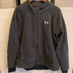Under Armour Black Full Zip Fleece Cold Gear Semi Fitted Women Sz XL Photo 0