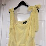 Lulus Women’s Bimini Light Yellow Swiss Dot Tie-Strap Midi Dress Size XL NWT Photo 7