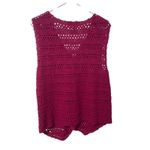 Victoria Jones Vintage  Womens Red Crochet Knit Cotton Ramie Sweater Vest Size 2X Photo 2