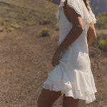 ZARA  Ruffle Collar Bow Mini Dress - White Photo 3