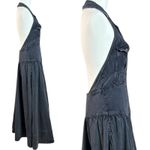 Free People  Soundwave Denim Halter Maxi Dress in Black Size Small Bohemian Photo 6