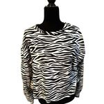 Candie's Juniors' Balloon Sleeve Animal Print Sweatshirt, Size: Large, Black Photo 1