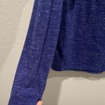 Victoria Sport Blue Purple Long Sleeve Open Back T-Shirt Photo 3