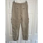 Nicole Miller  Womens Small Tan Linen Blend Cargo Pants Straight Leg Photo 3