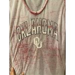 Campus Heritage Red Burnout V Neck Short Sleeve Oklahoma Sooners OU Size S Photo 4