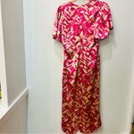Chelsea28  Satin Faux Wrap Midi Dress In Pink- Beige size small Photo 3