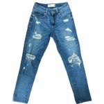 Garage , size 0, blue, ripped "girlfriend" skinny/straight jeans Photo 0