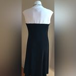 CHAPS Midi Black & Cream Sleeveless Swing Dress SZ L Has 2 Small Pulls … Photo 3