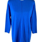 J Jill Blue Merino Wool Sweater Dress Medium Tall Cozy Warm Knit Minimal Photo 0