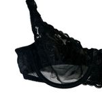 Victoria's Secret Lace Floral Sheer Mesh Bra Womens 38C Sexy Black Glam Coquette Photo 1