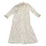 Carole Hochman Vintage White Floral Cotton Robe Womens Size Small USA Lace Trim Photo 2