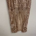 BANJUL  Sequined Nude Bronze Midi Cocktail Dress Party Birthday Size Small Photo 2