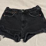 Abercrombie & Fitch Abercrombie Black Jean Mom Short High Rise  Photo 0