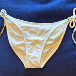 Vix Paula Hermanny Vix White string bikini bottom with Beaded Ties and ruching Photo 0