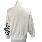 SheIn  White Floral Embroidered Turtleneck Long Sleeve Sweatshirt Sweater Top 4 Photo 1