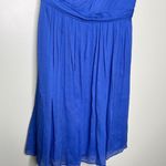 J.Crew Women’s 100% Silk Chiffon Kylie One Shoulder Dress Blue Size 2 Photo 3