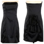 Betsey Johnson Timeless Black Whimsigoth Ruffle Back Satin Cocktail Dress Size 2 Photo 1