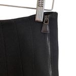 Akris Black Wool Pleated Skirt With Leather Side Zipper Size 4 Photo 3