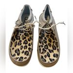 Hey Dude NWOT  Brown Tan Slip On Loafer Shoes with Leopard Accent Photo 2