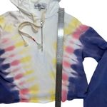 Wildfox Cropped Partial Zip Hadley Hoodie Tie Dye in Edelweiss Wash Photo 6