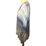 Energie BLUE MULTICOLOR W/ LACE 3/4 SLEEVE SHARK BITE HEM EMBELLISHED TOP 1X Photo 4