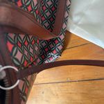 Fossil  Sydney Tote Geometric print/leather trim. Green, pink,red and dust bag Photo 6