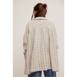 Free People  Oversized Bohemian Grunge 90s Fall Cardiff Plaid Top Shirt Large Photo 2