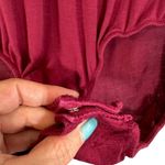 Free People Maroon V-Neck Short Sleeve Snap Closure Bodysuit Women Sz L Photo 7