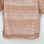 NWT Adiva Beige Crochet Lace Overlay Short Sleeve‎ Top Medium Boho Bohemian Tan Photo 9