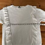 EXPRESS Cream Sweater Ruffle Boatneck 100% cotton Size Small Photo 5