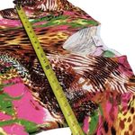 Quacker Factory  Leopard and Floral Print Rhinestone Blouse Artsy Eclectic Fun S Photo 8