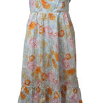 BUDDY LOVE Anastasia Floral Maxi Dress Tiered Ruffle Cottagecore S Orange Photo 0