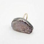 MELISSA JOY MANNING Ring Druzy Light Purple Silver & Gold One of a Kind Rare Photo 0