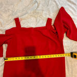 Catherines  1X Red cold shoulder dress 18/20W Bell Sleeve Cocktail party stretch Photo 9