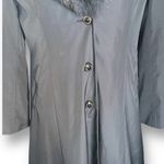 St. John Black Long Coat Removable Real Fox Fur Collar Luxe Winter Elegance 12 Photo 5