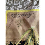 Marina D'Este Black Floral Bird Botanical Silk Scarf Square Shawl made in Italy Photo 7