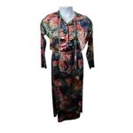 Ego Trippin’ Floral Velvet Maxi Dress Vintage Retro Vibrant XS Red Photo 1
