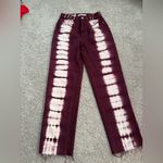 PacSun  Raspberry Tie Dye High Rise Straight Leg Jeans Photo 1