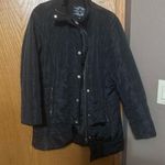 Black Chocolateate brand puffer jacketed gold buttons and zipper Size M Photo 0