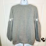 Isabel Maternity by Ingrid & Isabel Floral Embroidered Yoke Sweatshirt Grey M Gray Size undefined Photo 5
