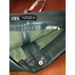 ZARA  Green Faux Leather Leggings High Rise Ankle Zippers Photo 11