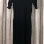 Bar III NWT Basic Black Short Sleeve Bodycon Midi Dress Size Small Photo 0
