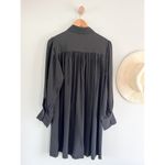 Madewell  | NWT | Relaxed Button-Front Mini Dress in True Black | Sz S Photo 9