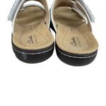 Clarks Laurieann Cove White Leather 3 Adjustable Strap Slip On Sandals Size 8.5 Photo 4