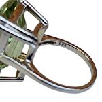 VINTAGE Emerald Cut Green Amethyst Solitaire Gemstone Sterling Silver Ring Sz 7 Photo 8