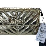 Nicole Miller  Gold Quilted Chain Strap Crossbody Small Bag Purse Card Slots NWT Photo 0